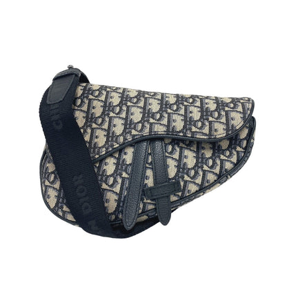 Christian Dior Sling bag canvas Navy oblique saddle bag Women
