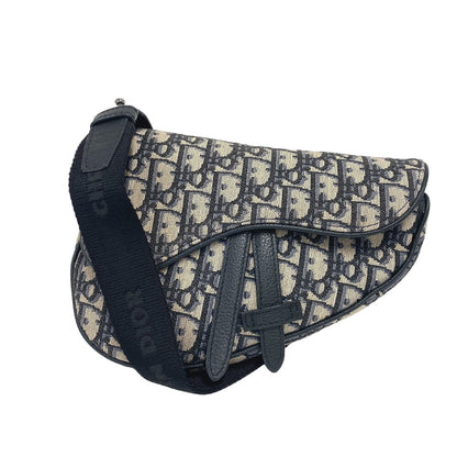 Christian Dior Sling bag canvas Navy oblique saddle bag Women