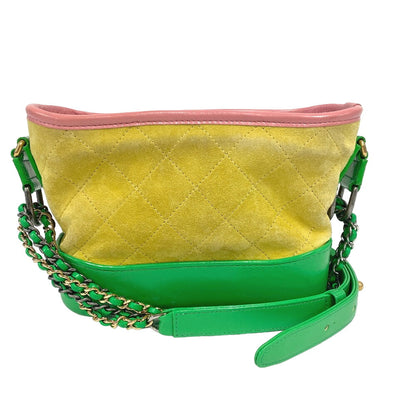 CHANEL Shoulder Bag Suede, Leather yellow ChainShoulder COCO Mark Gabriel de Chanel Women