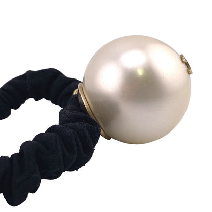 CHANEL hair accessory Gold Plated black Fake pearl COCO Mark