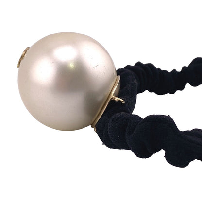 CHANEL hair accessory Gold Plated black Fake pearl COCO Mark