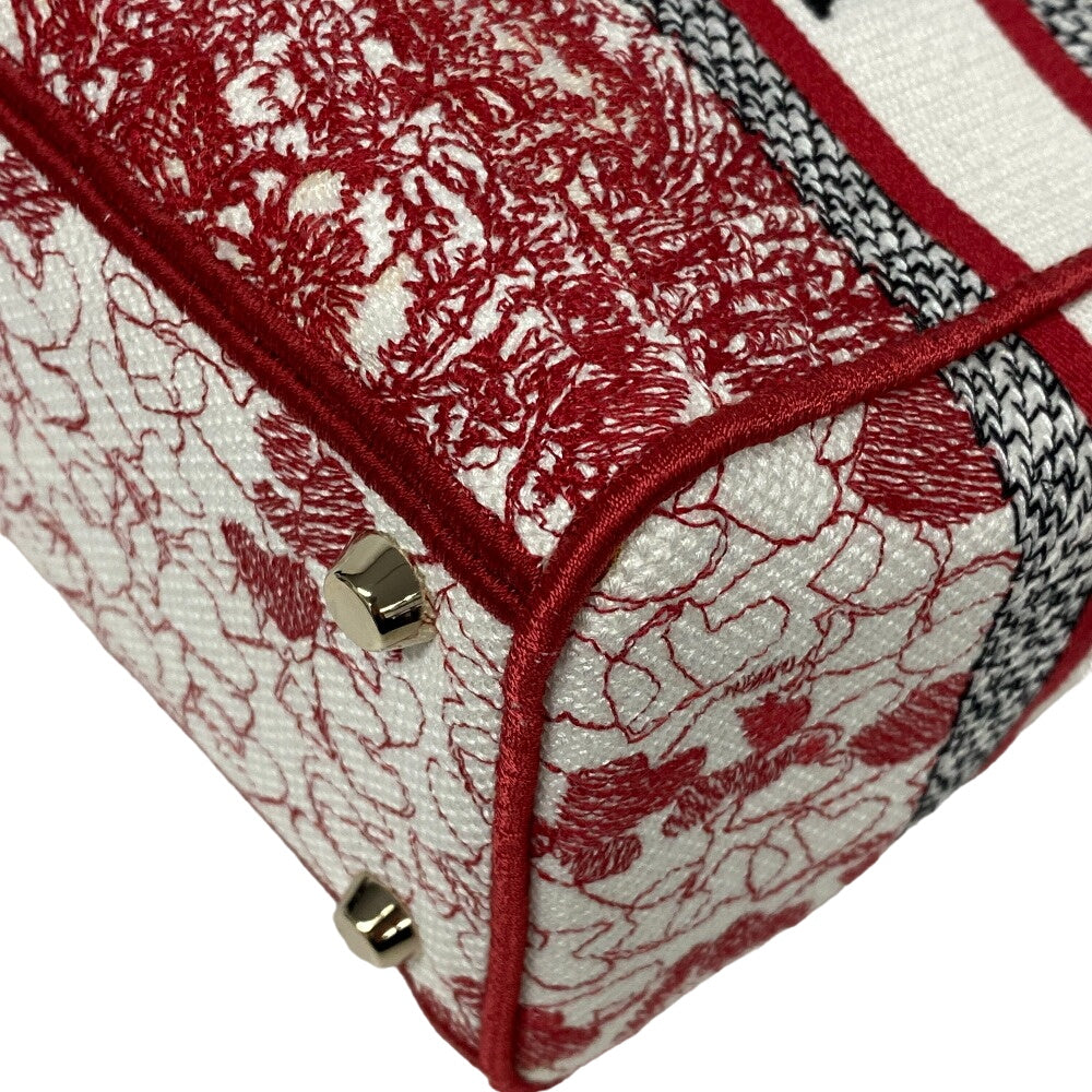 Christian Dior Handbag canvas Red 2WAY handbag Lady Delight Medium Women