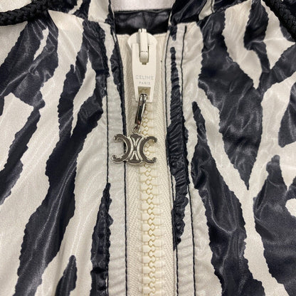 CELINE Nylon jacket 2W537260Q Nylon black 44 22Stainless Steel Zebra look loose cut jacket mens 44