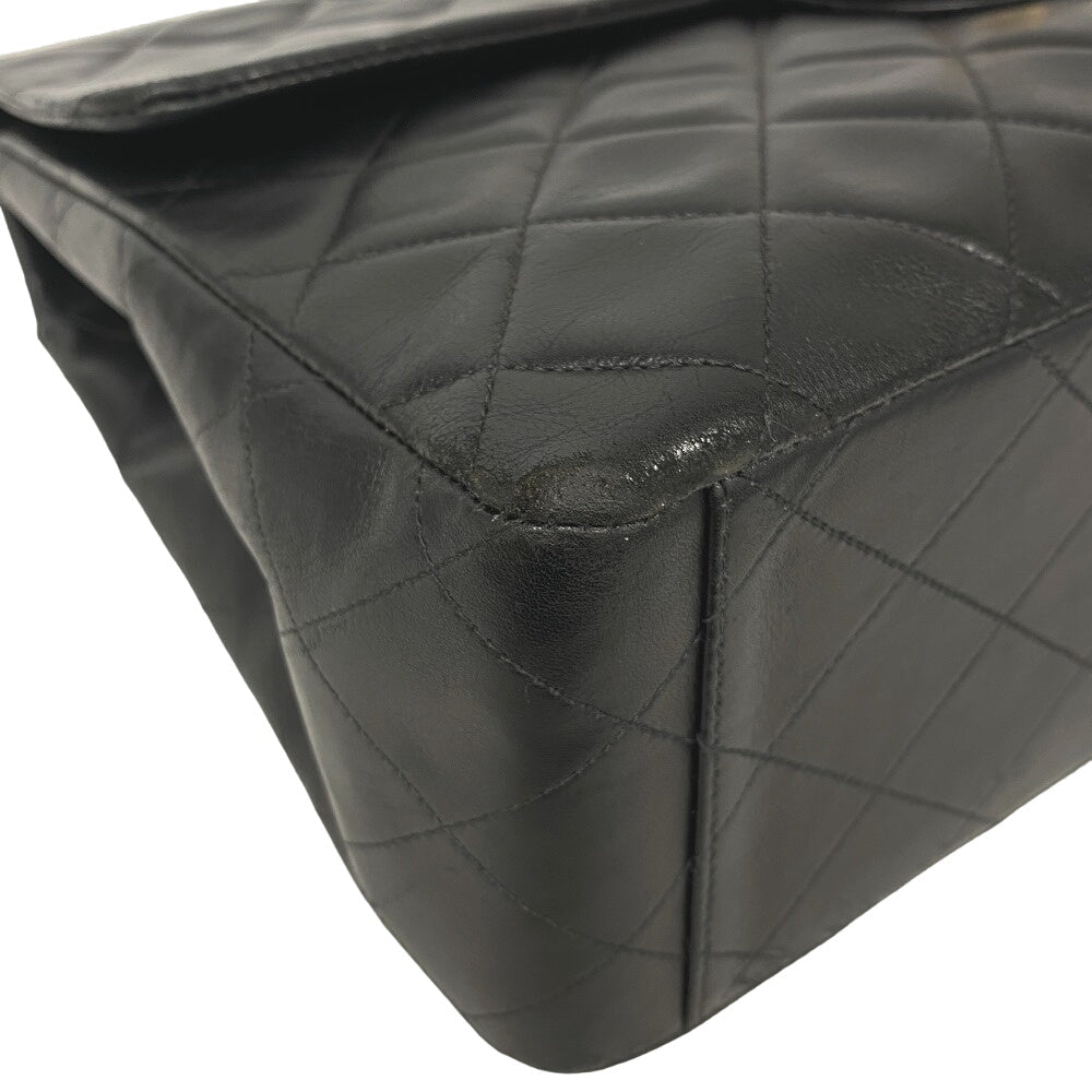 CHANEL Shoulder Bag lambskin black Single flap Double Chain COCO Mark Deca Trasse Women