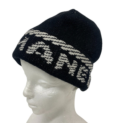 CHANEL Knit cap cashmere black 22K logo Women