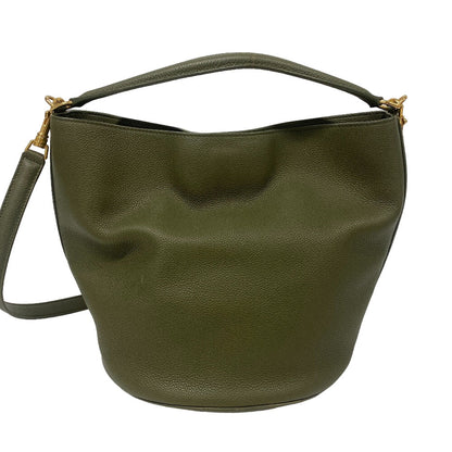 CELINE Shoulder Bag leather khaki one belt teen Bucket16 Women
