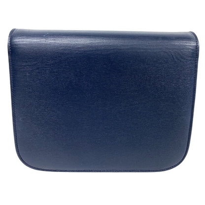 CELINE Shoulder Bag leather Navy medium Classic box Women