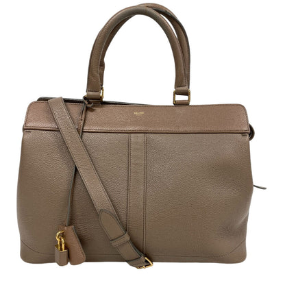 CELINE Handbag 192663 leather beige Medium 2way Kabaddou France Women