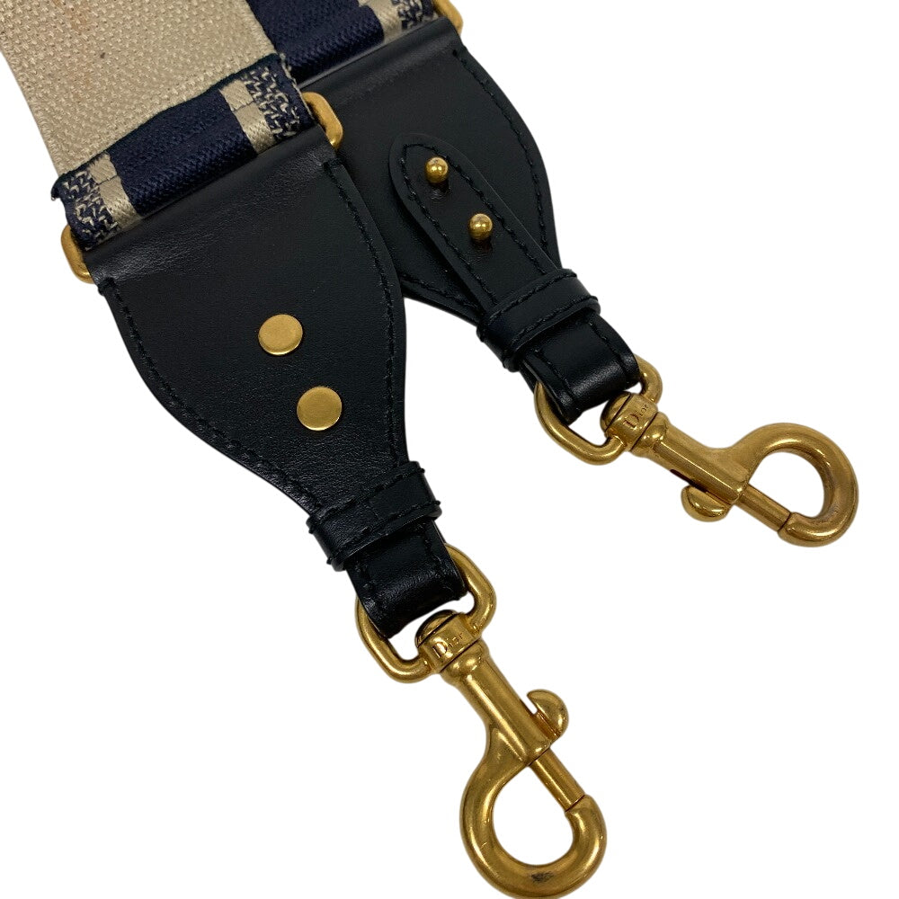 Christian Dior Shoulder strap Canvas, Leather black Shoulder strap Embroidery Women