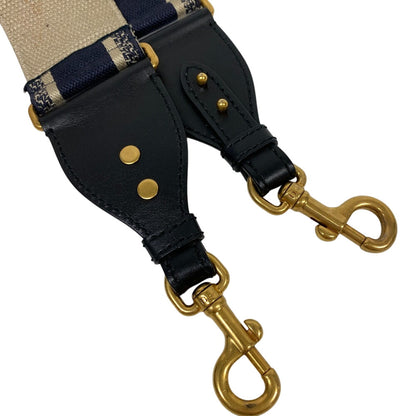 Christian Dior Shoulder strap Canvas, Leather black Shoulder strap Embroidery Women