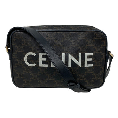 CELINE Shoulder Bag PVC, Leather Brown Triomphe Medium Messenger Women