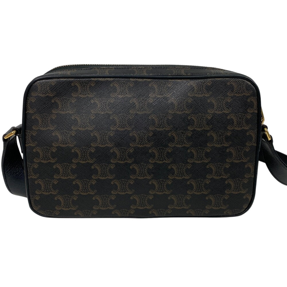 CELINE Shoulder Bag PVC, Leather Brown Triomphe Medium Messenger Women