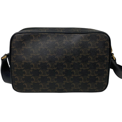 CELINE Shoulder Bag PVC, Leather Brown Triomphe Medium Messenger Women