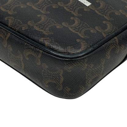 CELINE Shoulder Bag PVC, Leather Brown Triomphe Medium Messenger Women