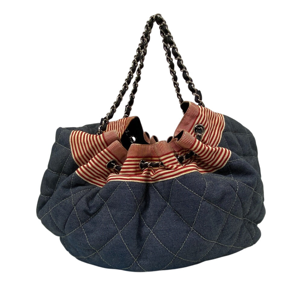 CHANEL Shoulder Bag canvas blue Coco Cabas Women