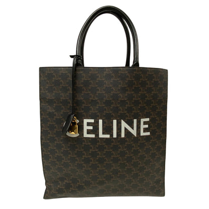 CELINE Tote Bag PVC, Leather black Triomphe Vertical Cover Women