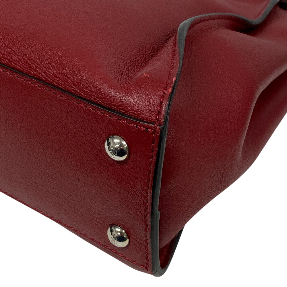 FENDI Handbag 8BN290 leather Red 2WAY Shoulder Bag Peek-a-boo regular Women