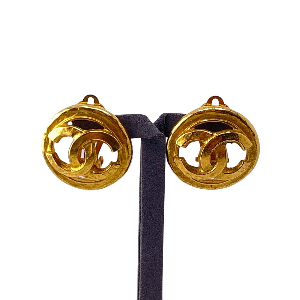 CHANEL Earring Gold Plated gold COCO Mark