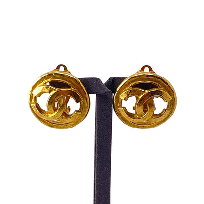 CHANEL Earring Gold Plated gold COCO Mark