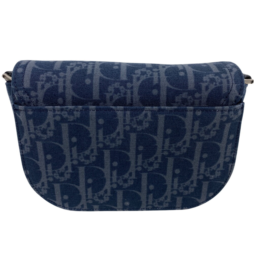 Christian Dior Shoulder Bag Canvas, Leather Navy Oblique Gallop Women