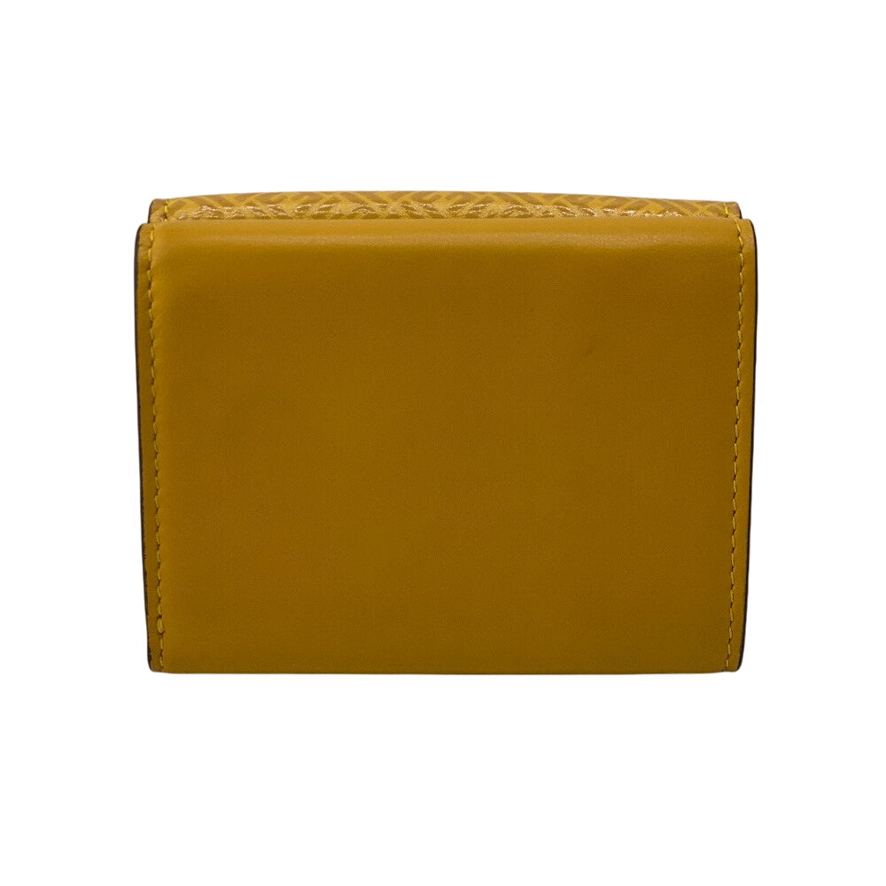 FENDI Tri-fold wallet 7M0280 leather yellow FF logo