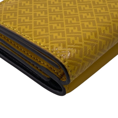FENDI Tri-fold wallet 7M0280 leather yellow FF logo