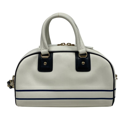 Christian Dior Handbag leather white 83-MA-0212X Vibe Bowling bag Women