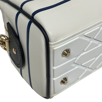Christian Dior Handbag leather white 83-MA-0212X Vibe Bowling bag Women