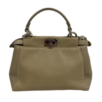 FENDI Shoulder Bag 8BN244 lambskin beige Mini Pea Kaboo
