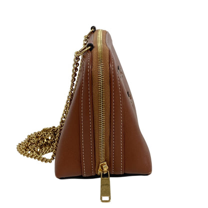CELINE Shoulder Bag leather Brown Triomphe Women