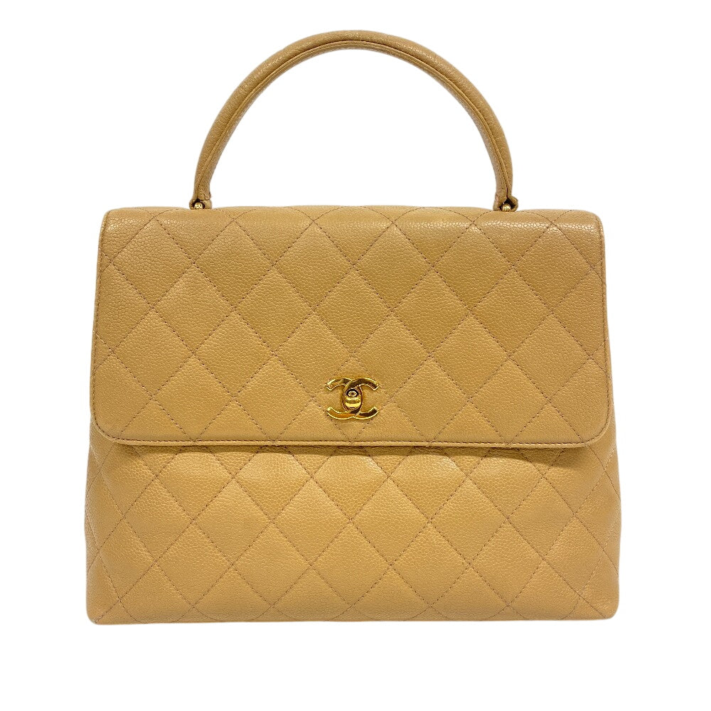 CHANEL Handbag Caviar skin beige Matrasse COCO Mark