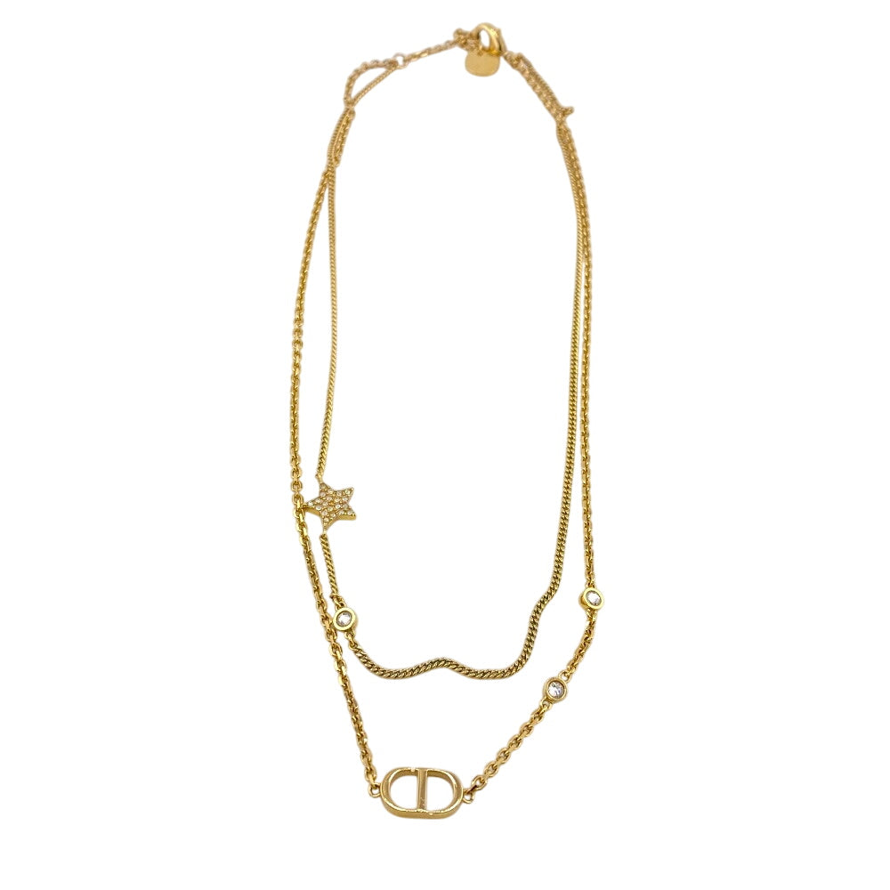 Dior Necklace Metal, Crystal gold double Star Petit CD Petit CD Women