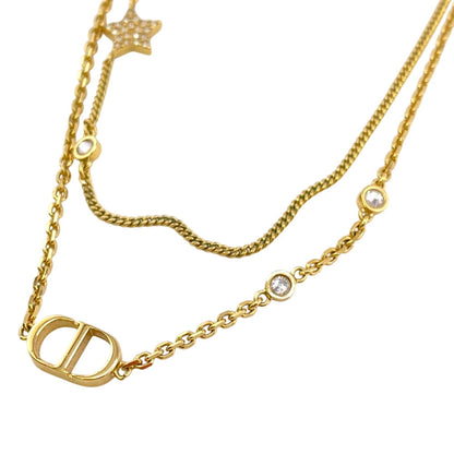 Dior Necklace Metal, Crystal gold double Star Petit CD Petit CD Women