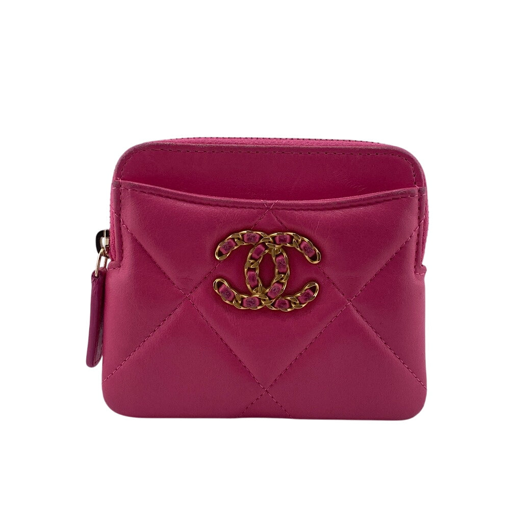 CHANEL Coin case lambskin pink Matrasse COCO Mark chanel 19