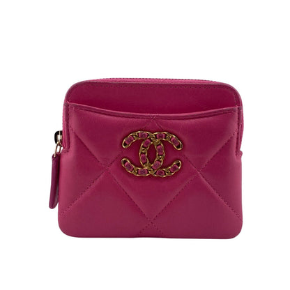 CHANEL Coin case lambskin pink Matrasse COCO Mark chanel 19