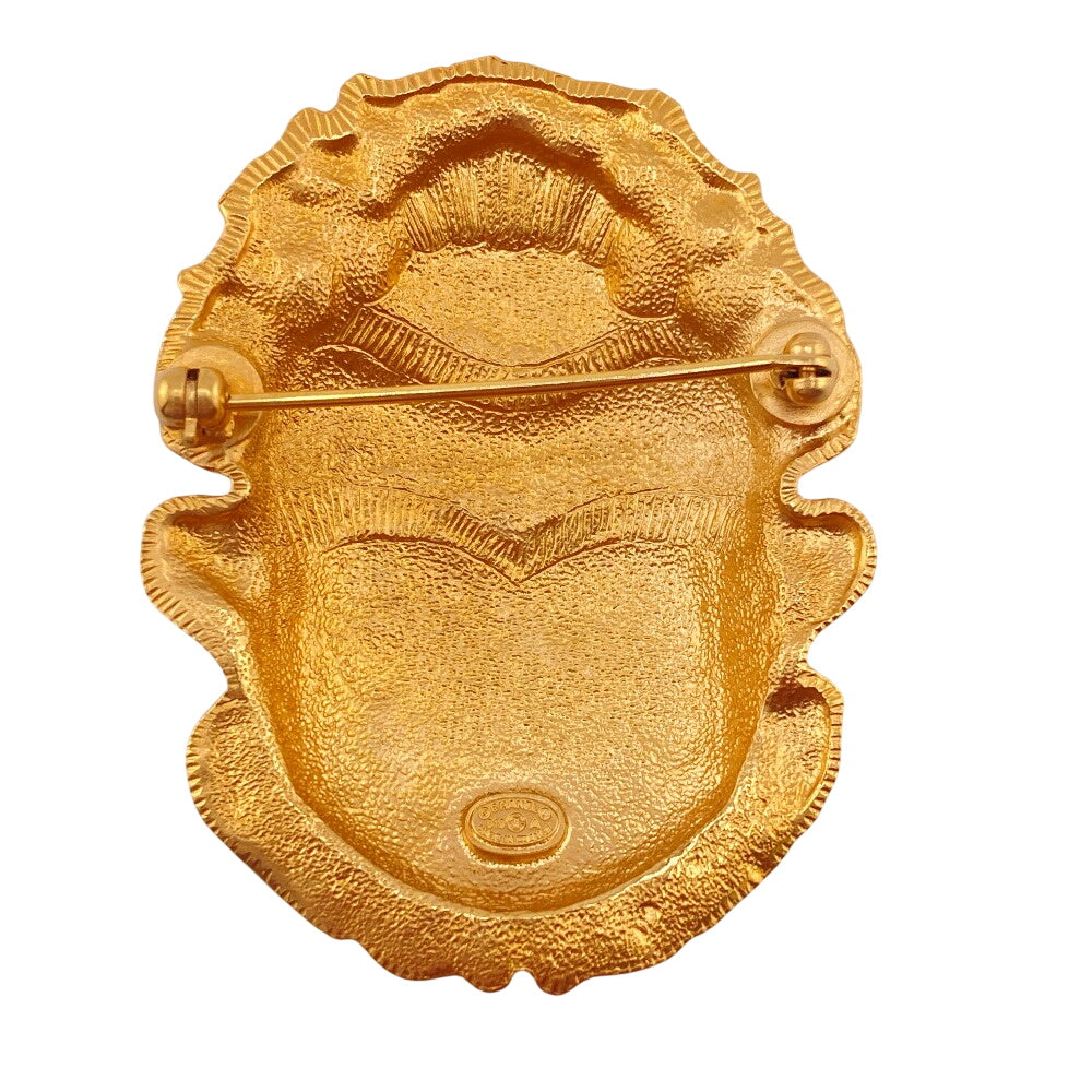 CHANEL Brooch Gold Plated gold COCO Mark logo Scarab motif