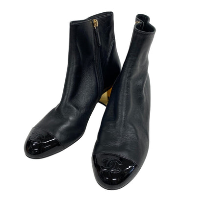 CHANEL boots Patent Leather, Nylon black 2WAY COCO Mark Matrasse K21 Women 39C