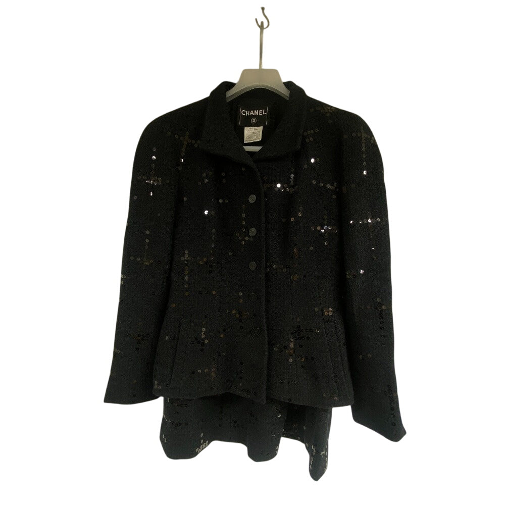 CHANEL setup P19919V11517 cotton black setup Sequin Women 38