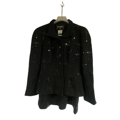 CHANEL setup P19919V11517 cotton black setup Sequin Women 38
