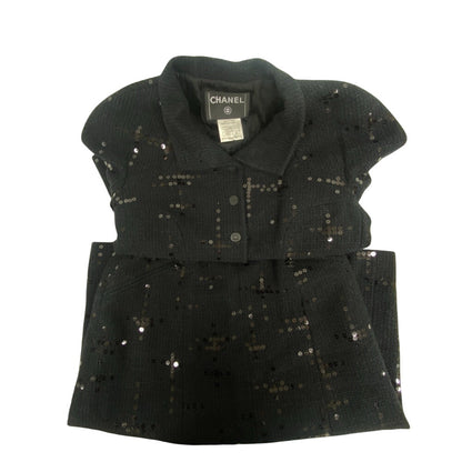 CHANEL setup P19919V11517 cotton black setup Sequin Women 38