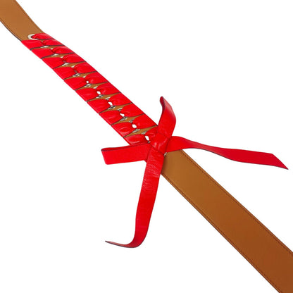 FENDI Shoulder strap leather Red ribbon Strap you Women