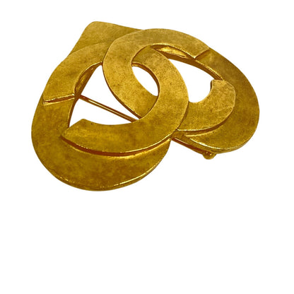 CHANEL Brooch Gold Plated gold COCO Mark Heart