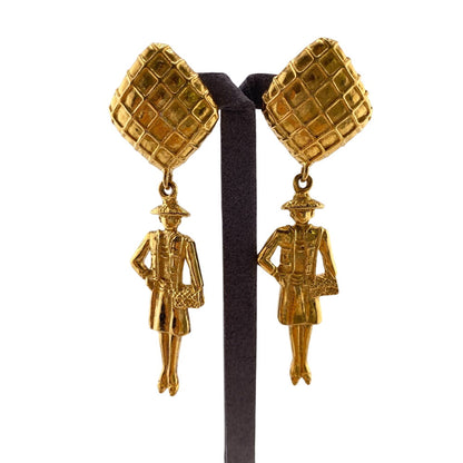 CHANEL Earring Gold Plated gold Mademoiselle