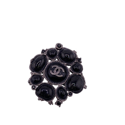 CHANEL Brooch C00V Metal, Resin black COCO Mark rhinestone Women
