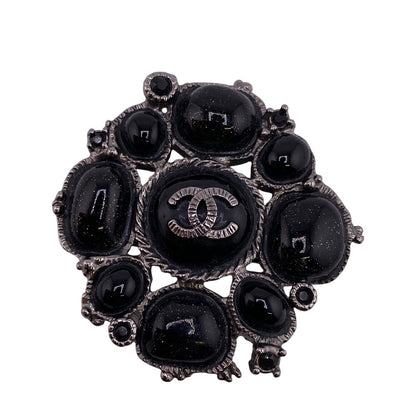 CHANEL Brooch C00V Metal, Resin black COCO Mark rhinestone Women
