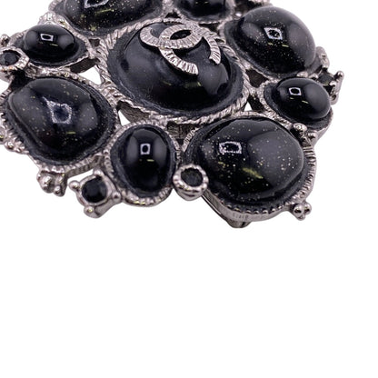 CHANEL Brooch C00V Metal, Resin black COCO Mark rhinestone Women