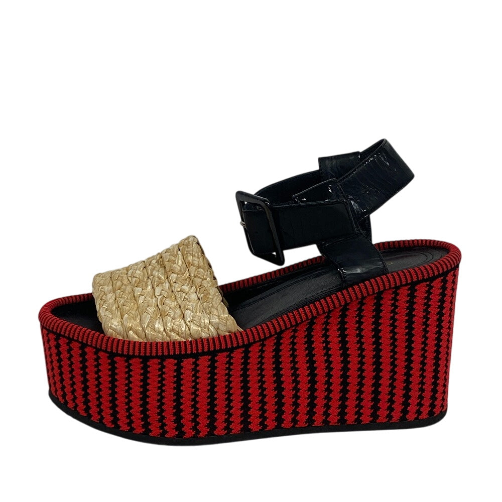 CELINE Sandals Leather, Fabric multicolor Phoebe period Women 35.5