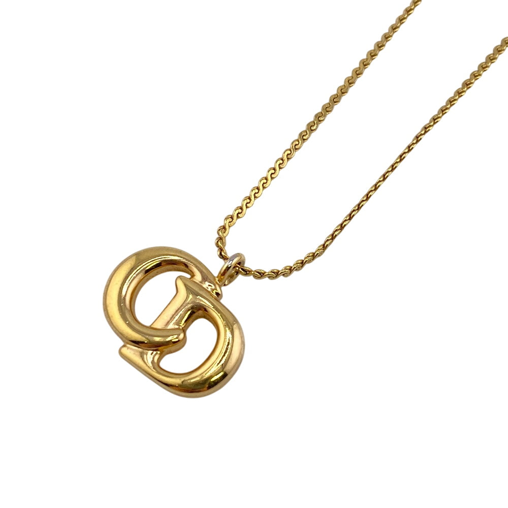 Christian Dior Necklace Gold Plated gold CD logo Women