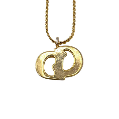 Christian Dior Necklace Gold Plated gold CD logo Women