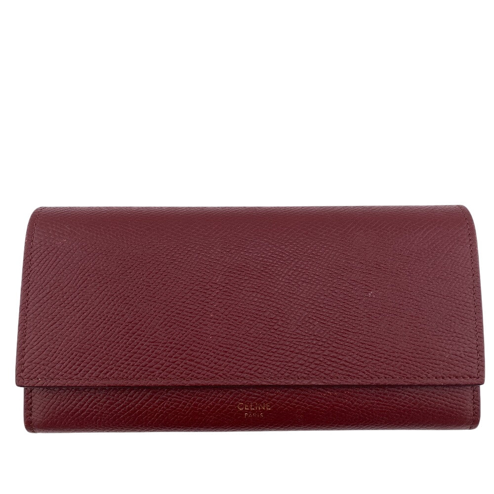 CELINE Long Wallet Purse 10B563 leather Bordeaux BEL LARGE FLAP WALLET Women